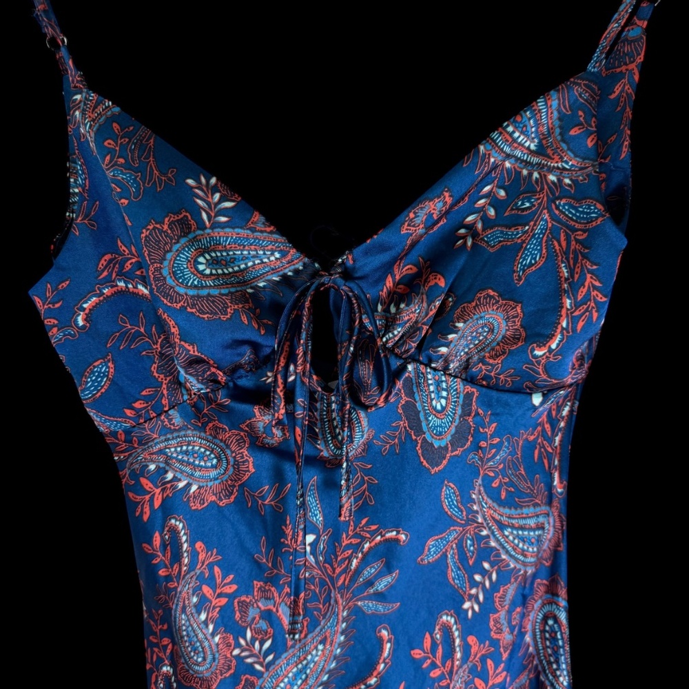That's So Fetch Blue Paisley Slipdress Sz 8 - Picture 2 of 5